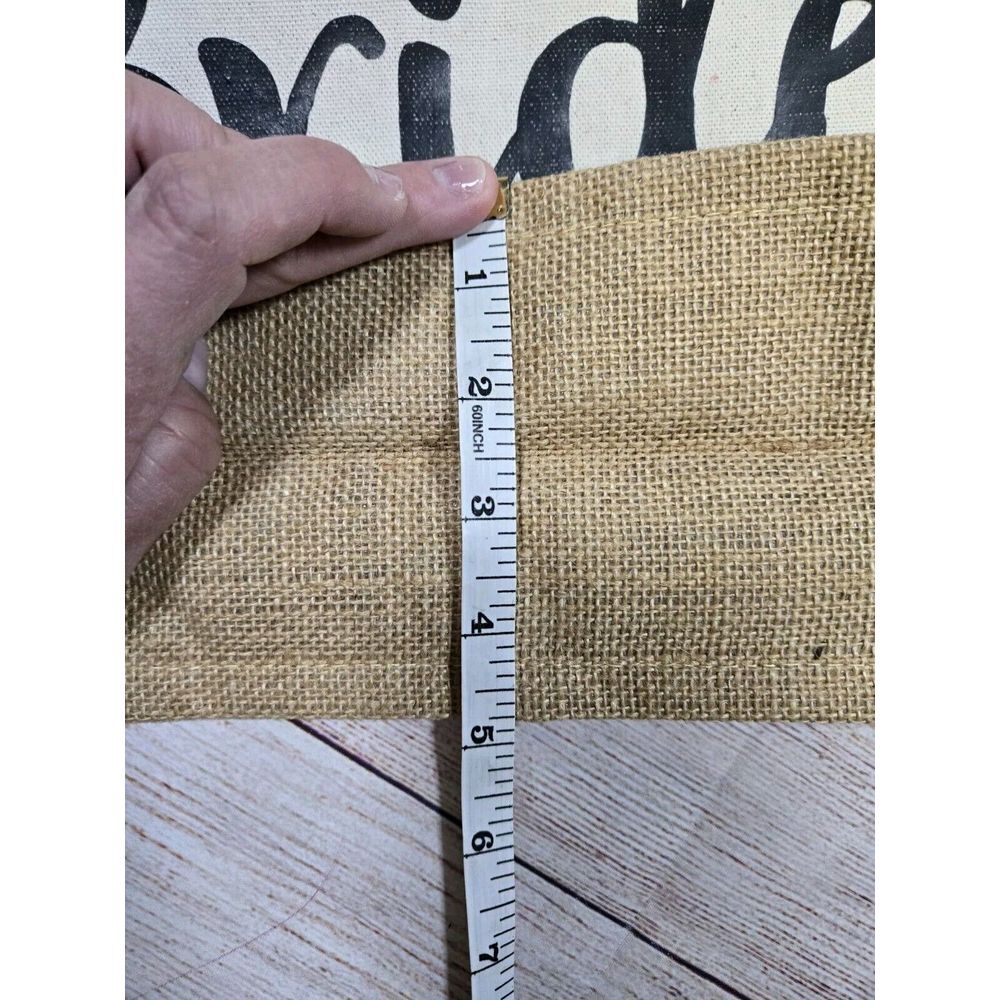 Bride Burlap tote bag‎ closure canvas handle - Picture 8 of 10